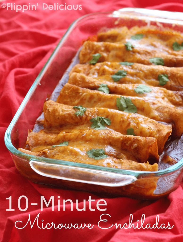 These 10 Minute Gluten Free Enchiladas are my go-to when I need to get dinner on the table quickly. Made in the microwave, they are ready in just minutes.