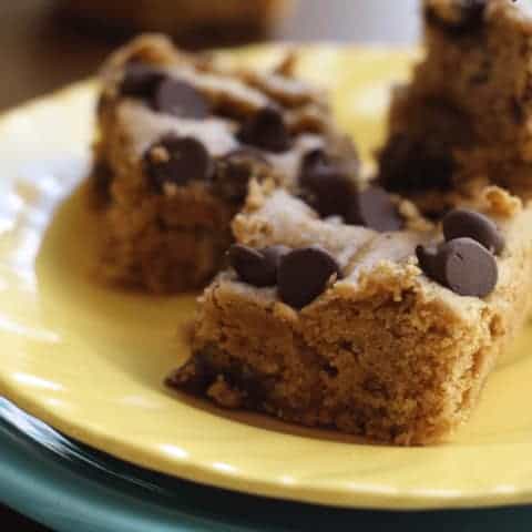 Gluten Free Blondies with chocolate chips