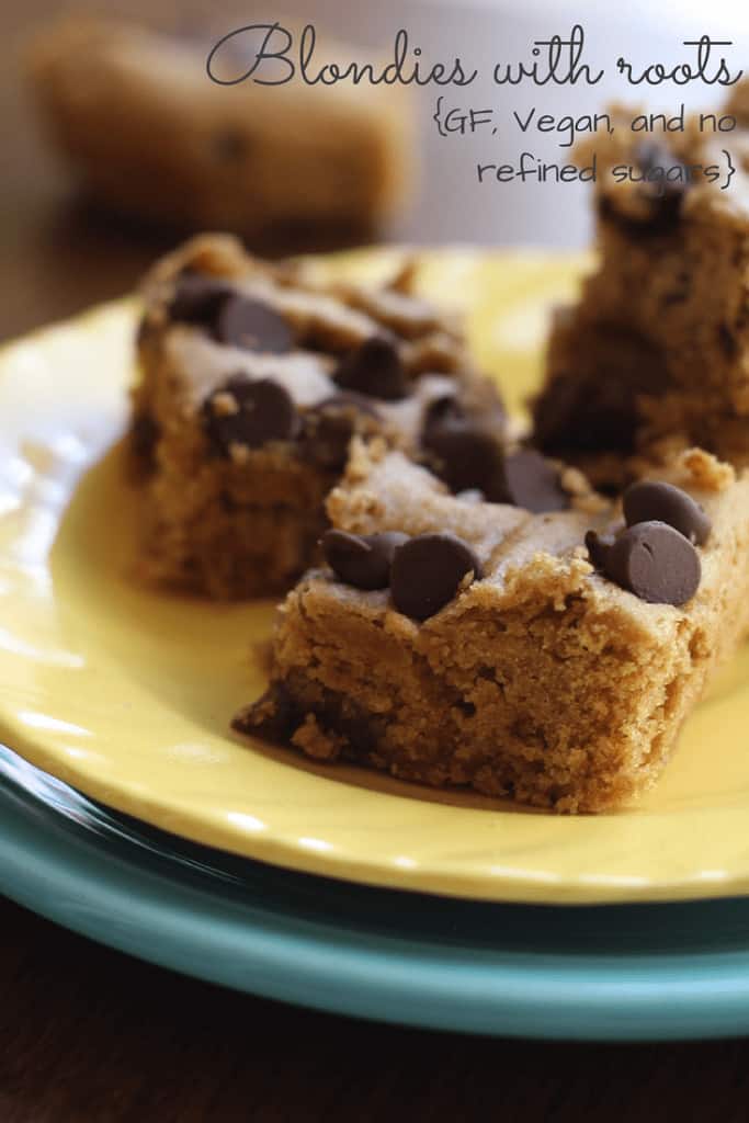 Aren't even blondies better with a little bit of chocolate? You'd never guess that they are gluten-free, vegan, and refined sugar-free too.