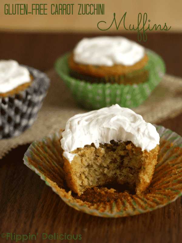 Carrot Zucchini Muffins #glutenfree and can easily be made #grainfree too. Full of protein and veggies they make a great breakfast!