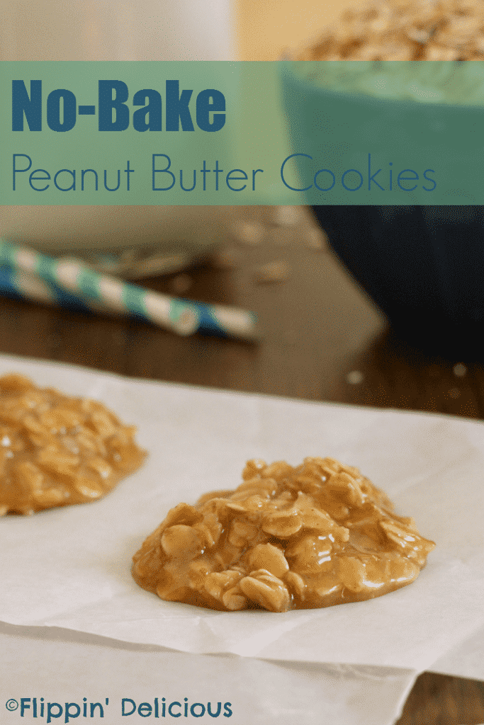 Sweet, chewy, and peanut buttery, no-bake cookies are an easy treat and they are gluten-free too.