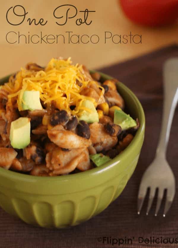 Gluten-Free One Pot Taco Pasta, easy family meal that comes together in minutes #glutenfree