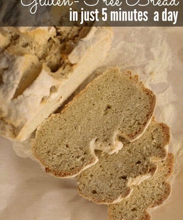 Gluten-free bread in just 5 minutes. Crisp crust and soft inside artisan gluten-free bread recipe.