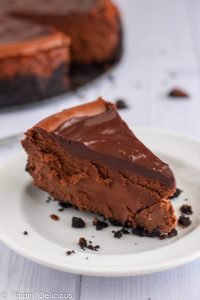 Gluten-free death by chocolate cheesecake is the ULTIMATE chocolate cheesecake and the perfect decadent dessert. Crunchy chocolate cookie crust with rich, creamy, chocolate cheesecake filling and topped with a sweet, smooth chocolate ganache.