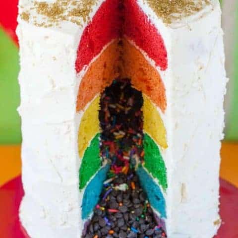 Candy gluten-free rainbow layer cake with buttery frosting, ideal for a kid's birthday or any fun discover collectively. What is more fun than a shiny coloured cake that all individuals can expend?  Gluten-Free Rainbow Layer Cake gluten free rainbow layer cake 3 480x480