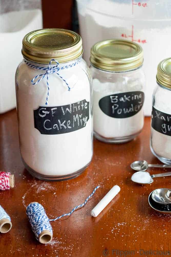This Homemade Gluten Free White Cake Mix is perfect to keep on hand for whenever a cake emergency arises. Only 5 ingredients, and it makes a great DIY gluten free gift too!