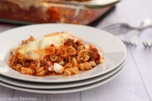 This super easy gluten-free lasagna casserole quickly becomes a family favorite. My family calls it dump lasagna, because it is just as easy as lazily dumping everything into the casserole dish.