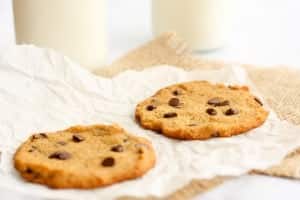 Coconut flour cookies are for just about anyone to eat - they are gluten-free, dairy-free, grain-free, refined sugar-free, and egg-free. Super chewy and studded with chocolate chips, they go perfect with a glass of milk.