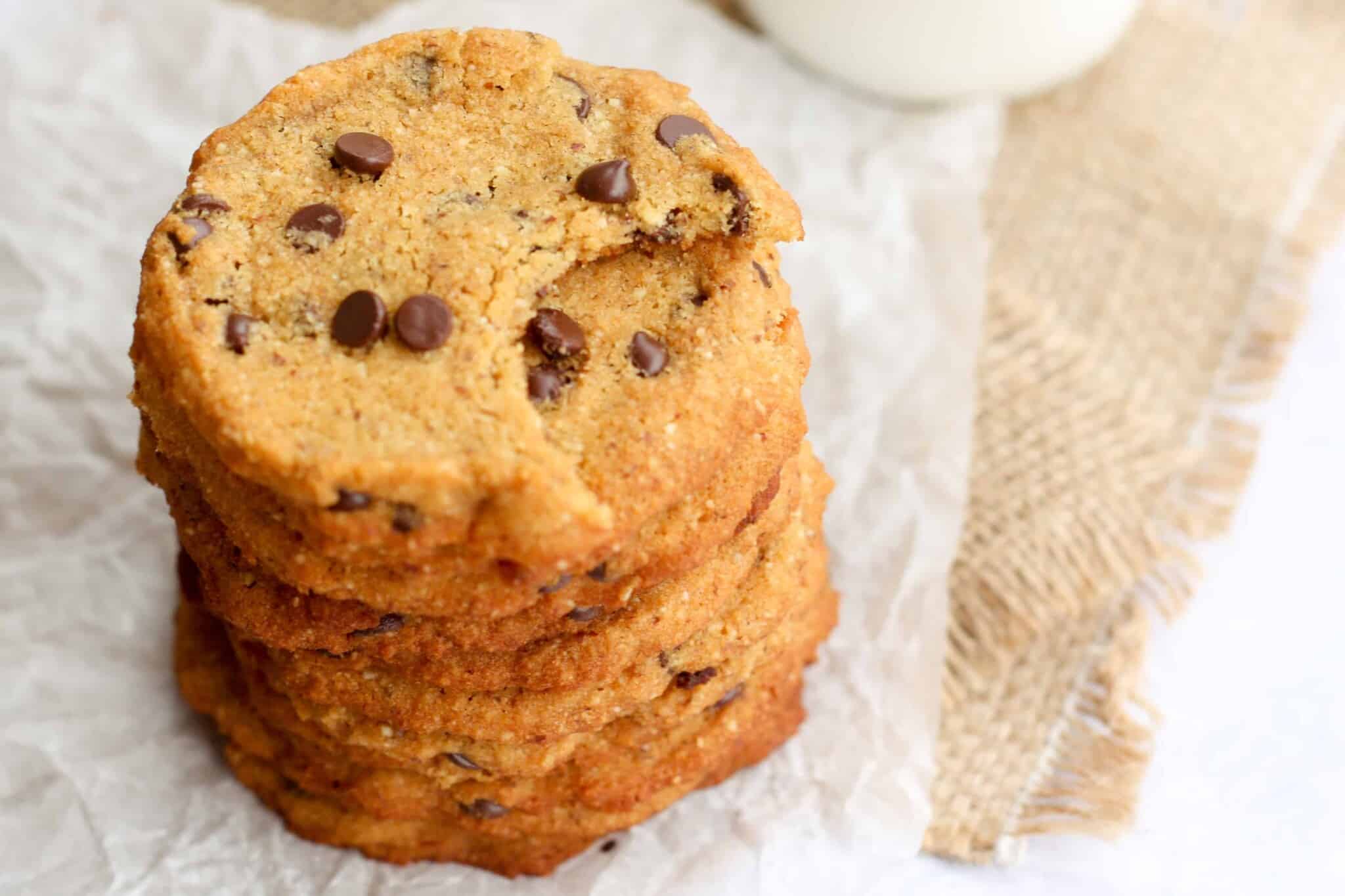 Coconut flour cookies are for just about anyone to eat - they are gluten-free, dairy-free, grain-free, refined sugar-free, and egg-free. Super chewy and studded with chocolate chips, they go perfect with a glass of milk.