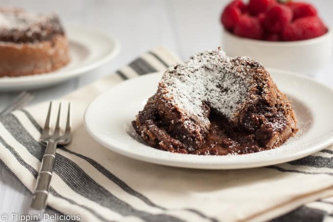 Flourless Molten Chocolate Lava Cake {Gluten Free} - Flippin' Delicious