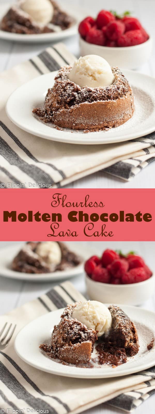 Flourless Molten Chocolate Lava Cake {Gluten Free} - Flippin' Delicious