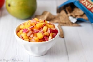 This Easy Chipotle Mango Salsa is sweet with a hint of heat and it has just 3 ingredients!