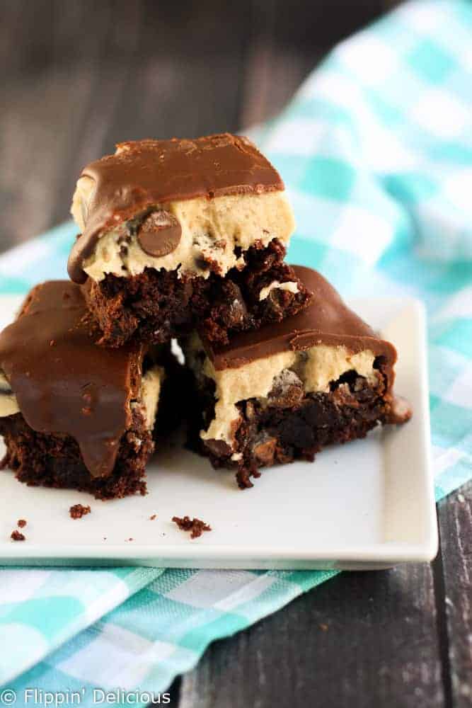 With these Gluten Free Chocolate Chip Cookie Dough Brownies you'll never have to pick between fudgy brownies or gooey cookie dough ever again.