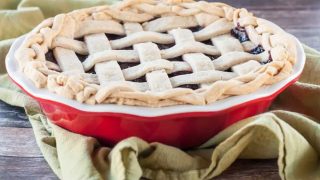 Gluten Free Dark Cherry Pie with lemon zest