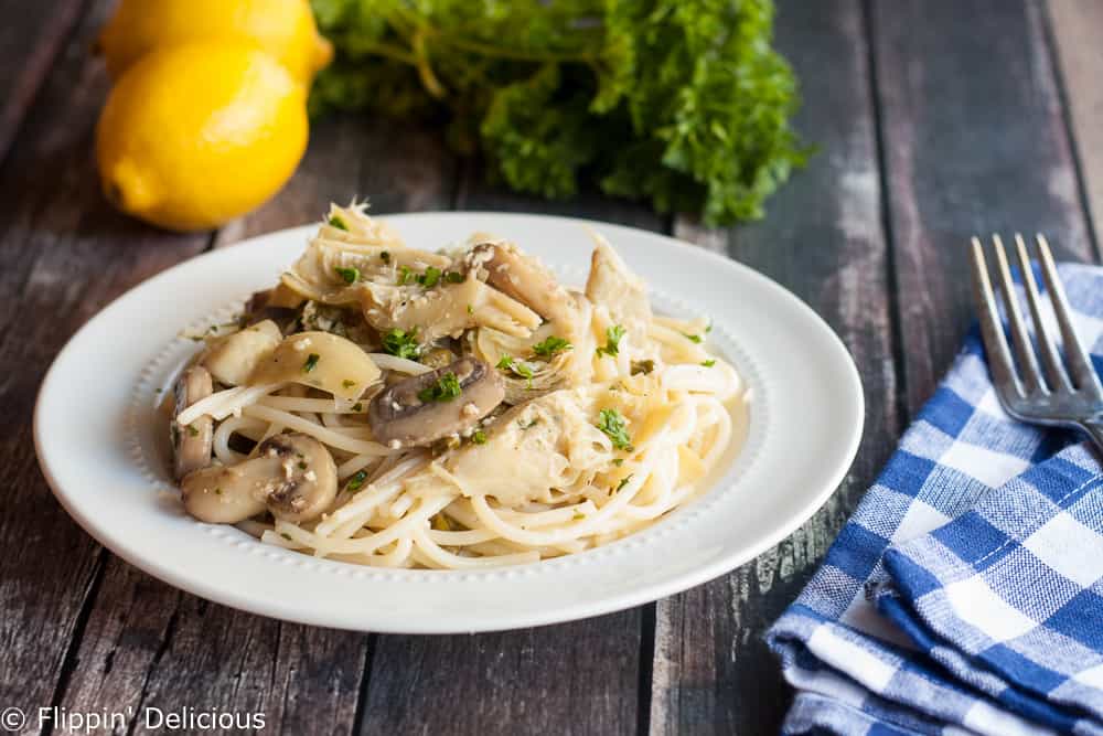 Everyone will rave about this simple gluten free pasta with white wine sauce. It makes a super easy weeknight meal!
