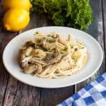 Everyone will rave about this simple gluten free pasta with white wine sauce. It makes a super easy weeknight meal!