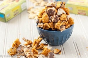 This Salted Caramel Chocolate Chex Mix make the perfect indulgent late night snack, and it is naturally gluten-free! (Dairy-free option too.)