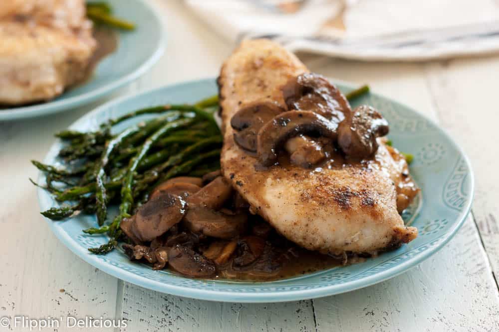 Gluten free chicken marsala with mushrooms tastes just like your favorite classic restaurant dish. Easy enough for a weeknight meal!