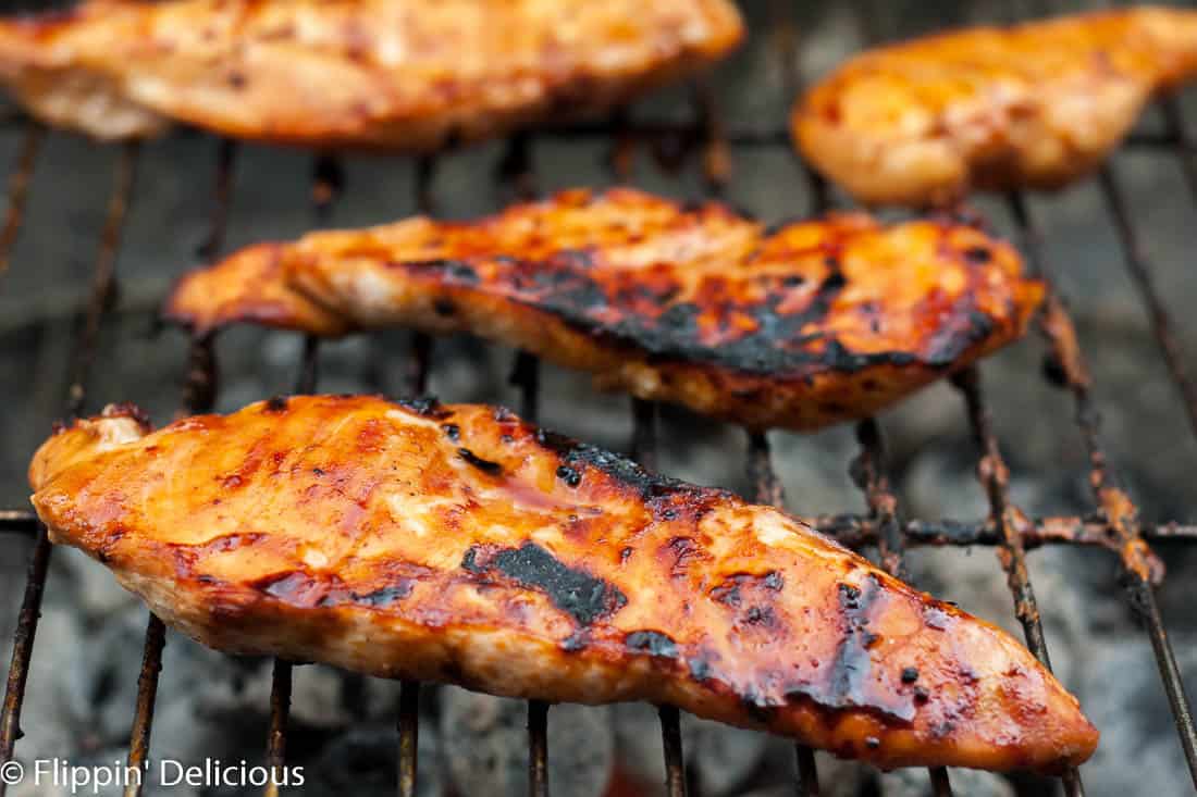 Grilled Gluten Free Teriyaki chicken is the perfect dinner for a summer night at the grill. Tangy and moist, you’ll be making this chicken again and again!