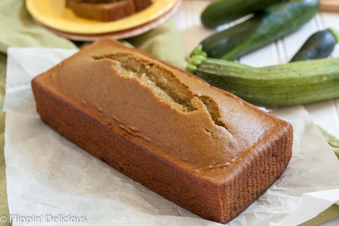 This Gluten Free Blender Zucchini Bread couldn't be easier to make! No peeling or grating, and the zucchini bread is moist with the perfect crumb. Naturally dairy free too!