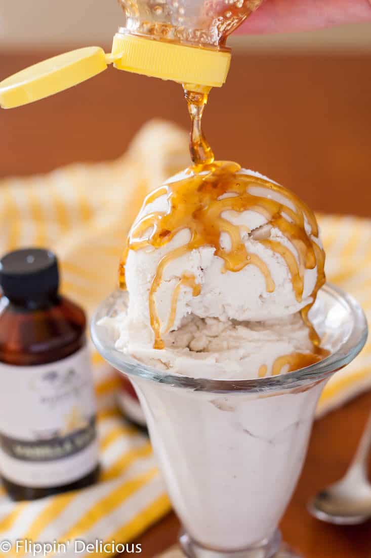 This No Churn Dairy Free Honey Vanilla Ice Cream is a simple and easy recipe, no ice cream machine required! 