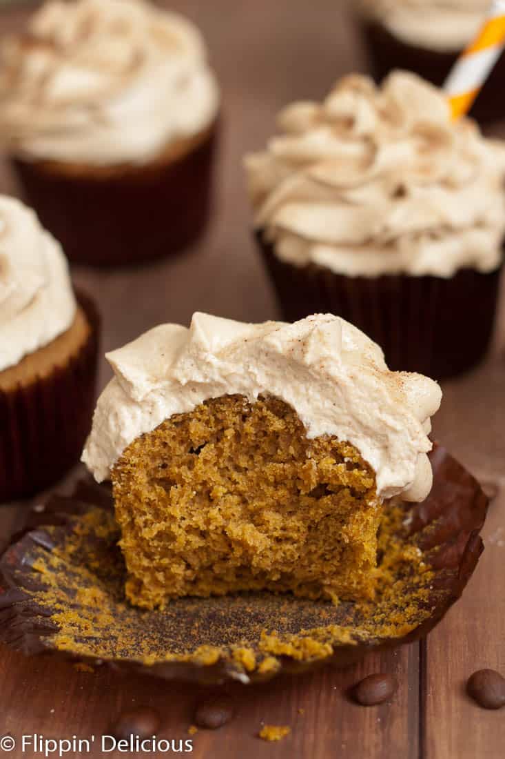 With these Gluten Free Pumpkin Spice Latte Cupcakes with Coffee Frosting you get to bite into your favorite fall espresso drink! Easily made dairy free too.