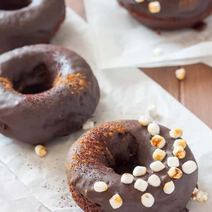 Dairy Free Gluten Free Mexican Hot Chocolate Donuts are rich and sweet with a hint of heat! Vegan option.