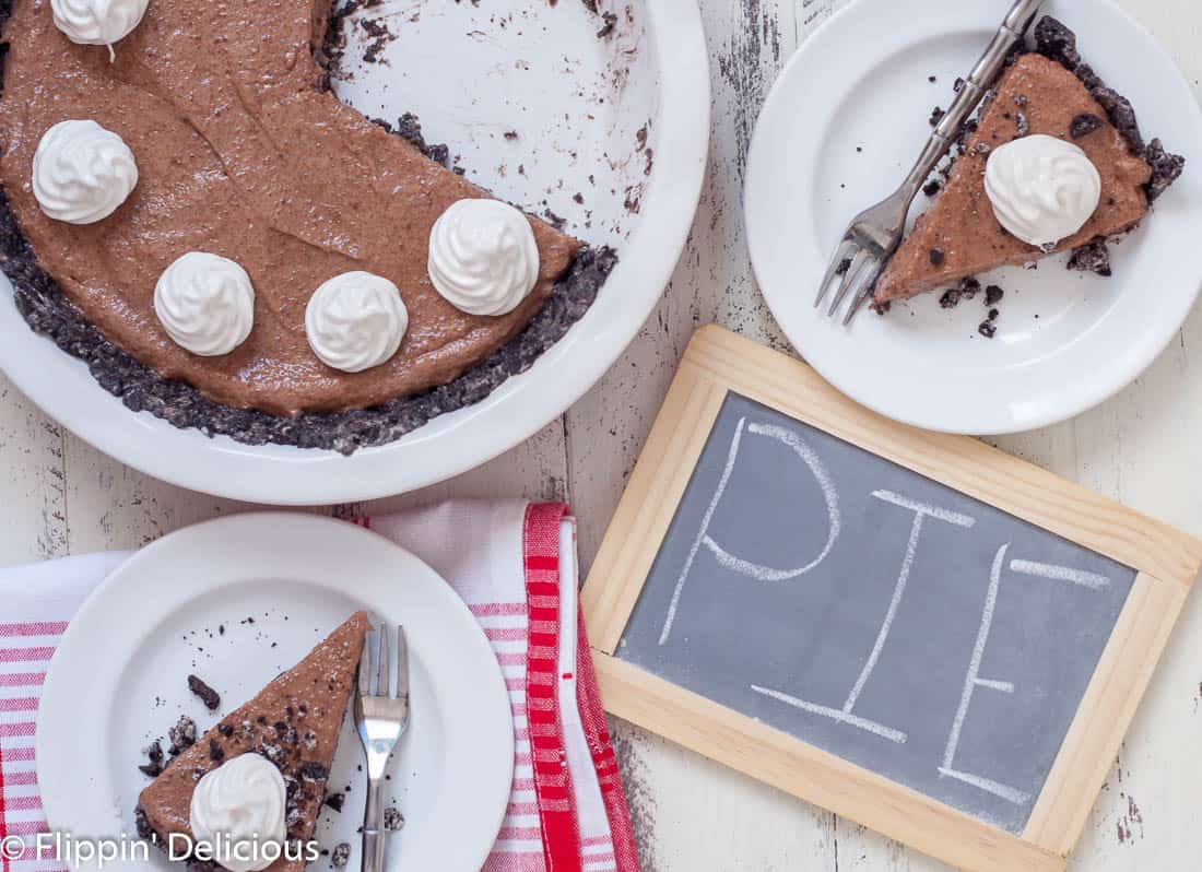 This Gluten Free Vegan Chocolate Pie is no bake and free of the top 8 allergens. Finally a dairy free dream whip pie that my family can enjoy!