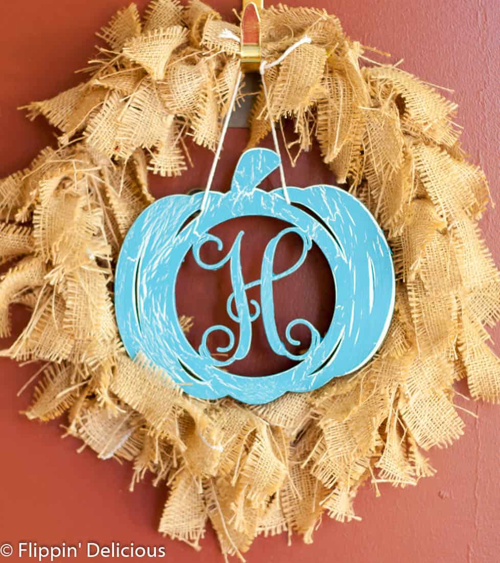 Teal Pumpkin Project Monogrammed Wreath