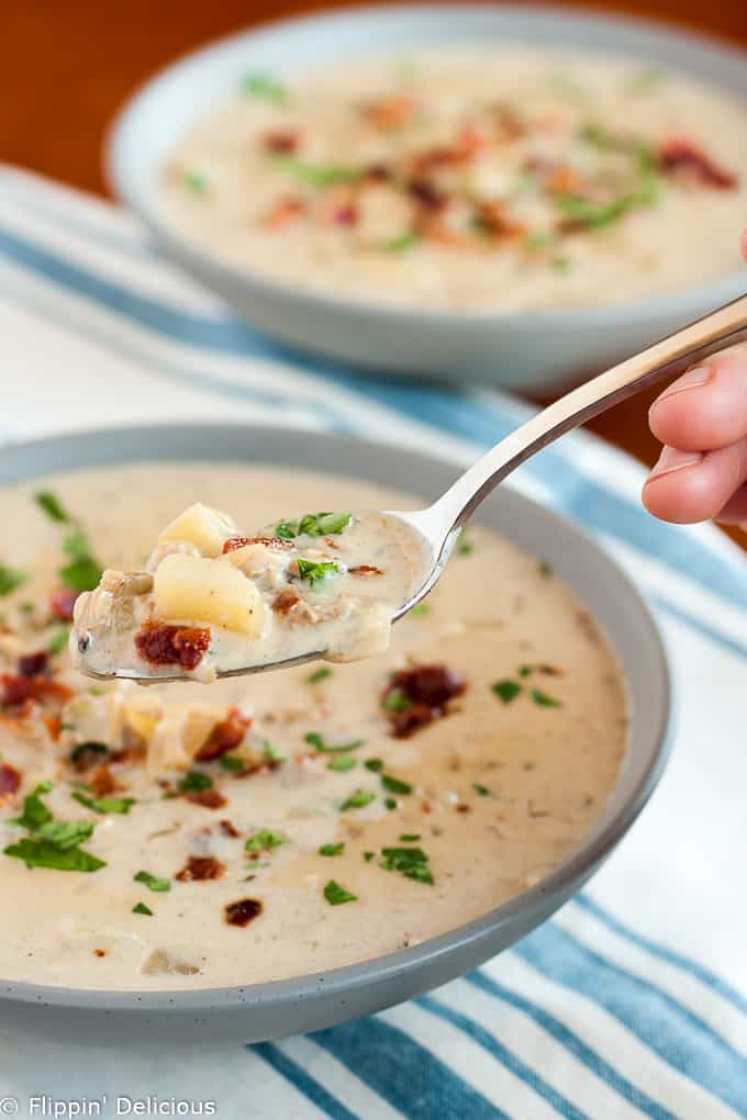 Gluten free clam chowder is the perfect one pot meal for a chilly evening! It’s creamy and rich, and just SO good.