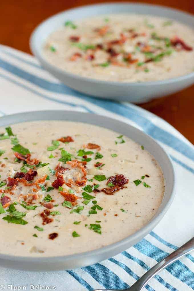 Gluten free clam chowder is the perfect one pot meal for a chilly evening! It’s creamy and rich, and just SO good.