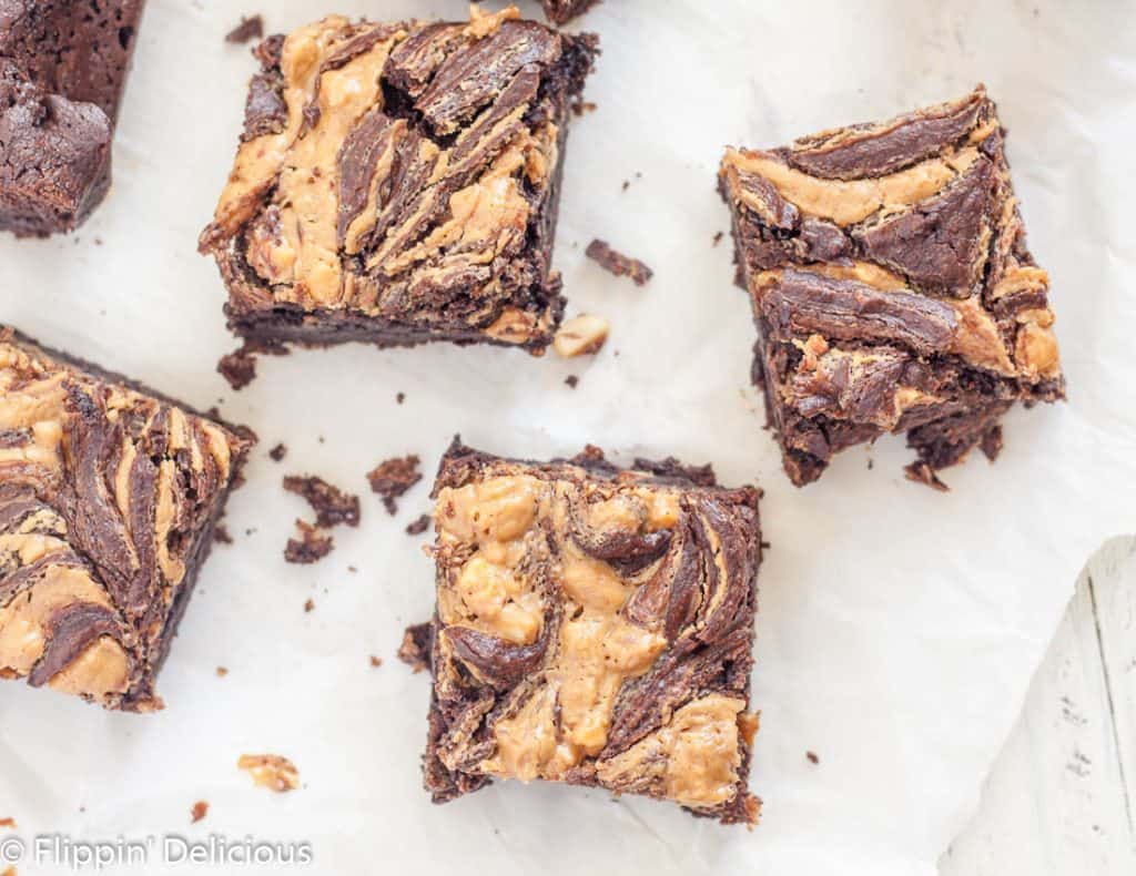 Gluten Free Peanut Butter Brownies Flippin' Delicious