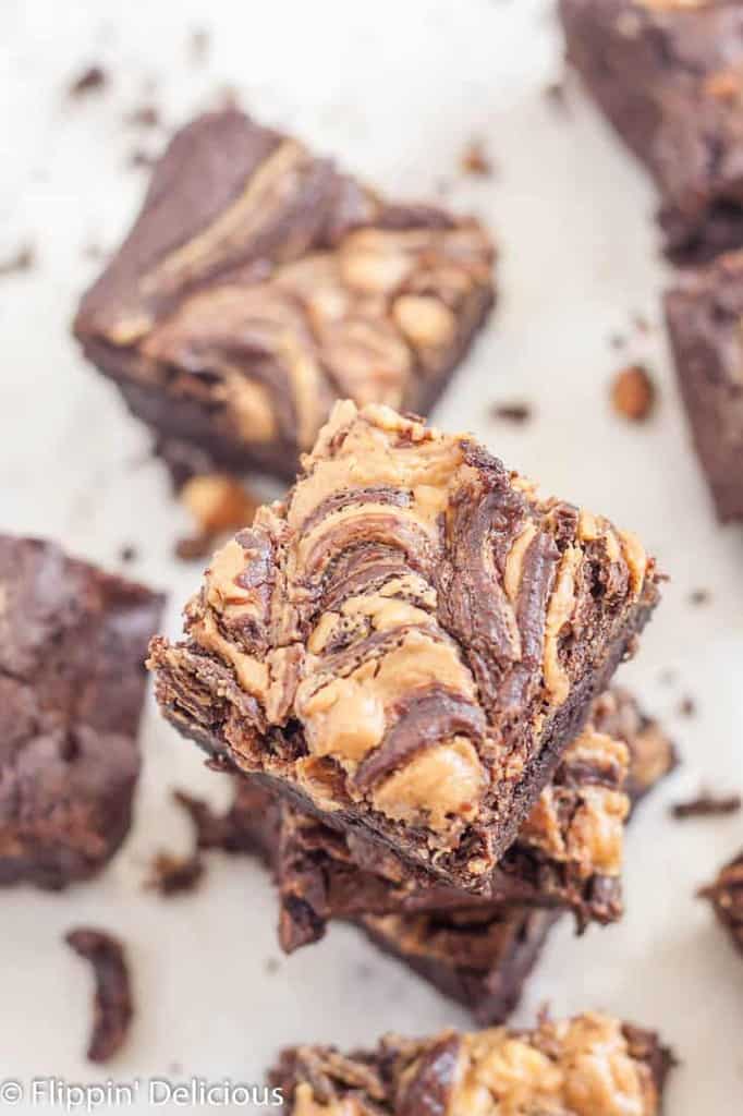 Gluten free peanut butter brownies rock my world...because peanut butter + chocolate = ♥️♥️♥️♥️♥️