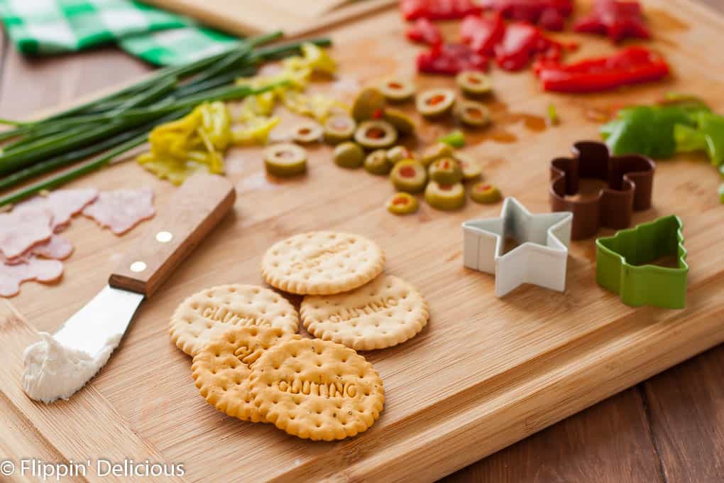 These Ugly Sweater Party Crackers are the perfect addition to your holiday party! Made gluten-free with Glutino Crackers.