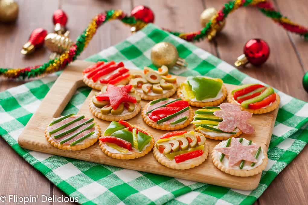 These Ugly Sweater Party Crackers are the perfect addition to your holiday party! Made gluten-free with Glutino Crackers.