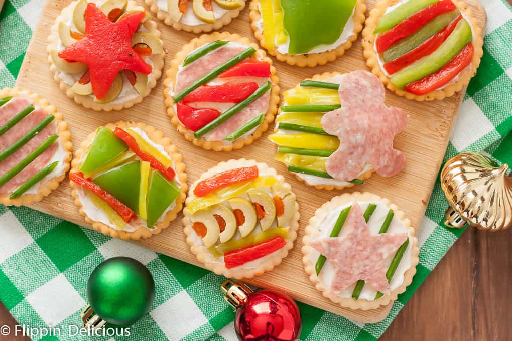 These Ugly Sweater Party Crackers are the perfect addition to your holiday party! Made gluten-free with Glutino Crackers.