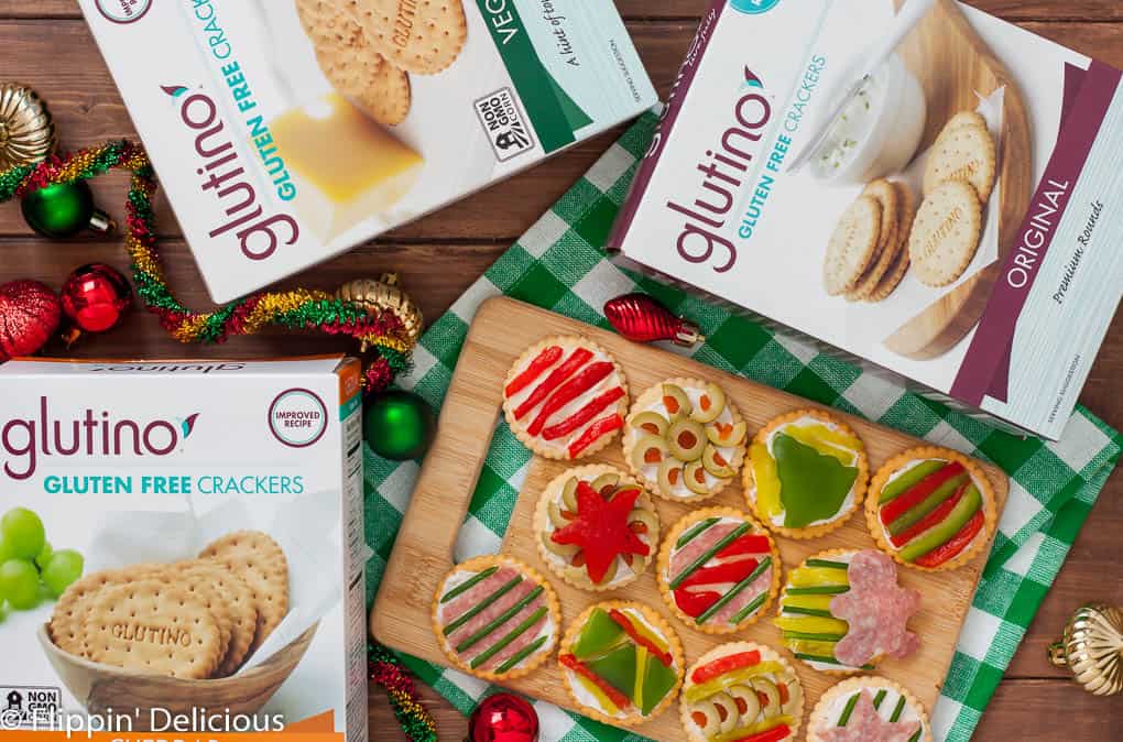 These Ugly Sweater Party Crackers are the perfect addition to your holiday party! Made gluten-free with Glutino Crackers.