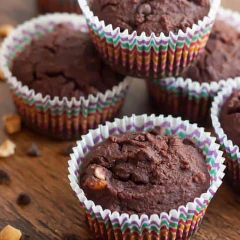 These Gluten-Free Chocolate Hazelnut Muffins taste just like Nutella, and are grain-free, dairy-free, and refined sugar-free!