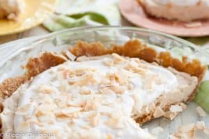 Gluten Free Dairy Free Coconut Cream Pie, so creamy you'll swoon and loaded with toasted coconut.