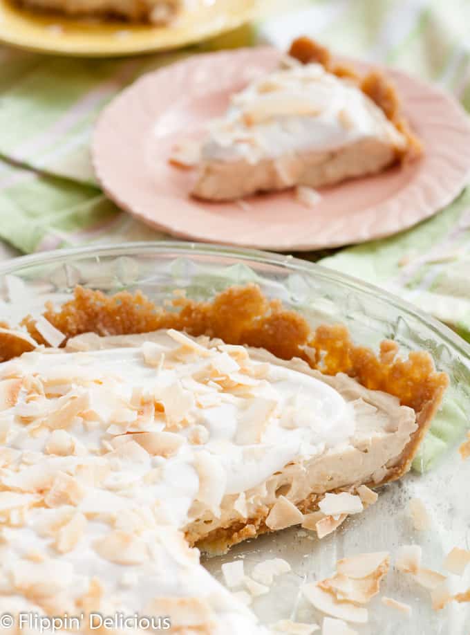 Gluten Free Dairy Free Coconut Cream Pie, so creamy you'll swoon and loaded with toasted coconut.