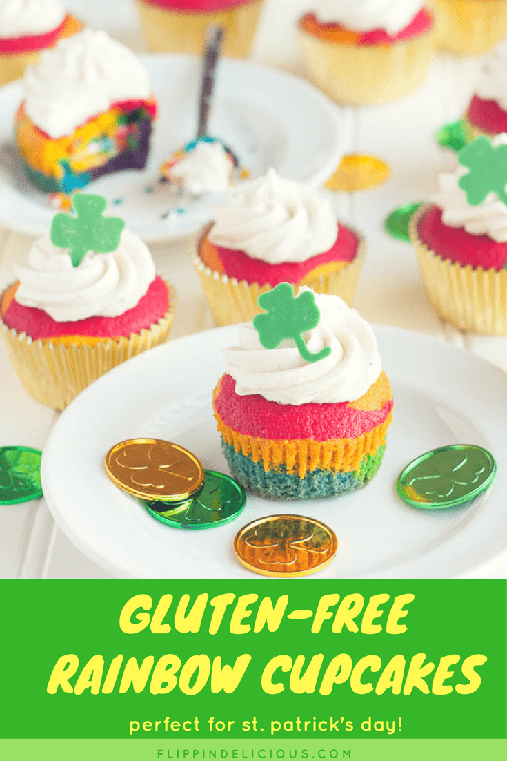 Gluten-Free Rainbow Cupcakes with vanilla frosting will make everyone swoon! 