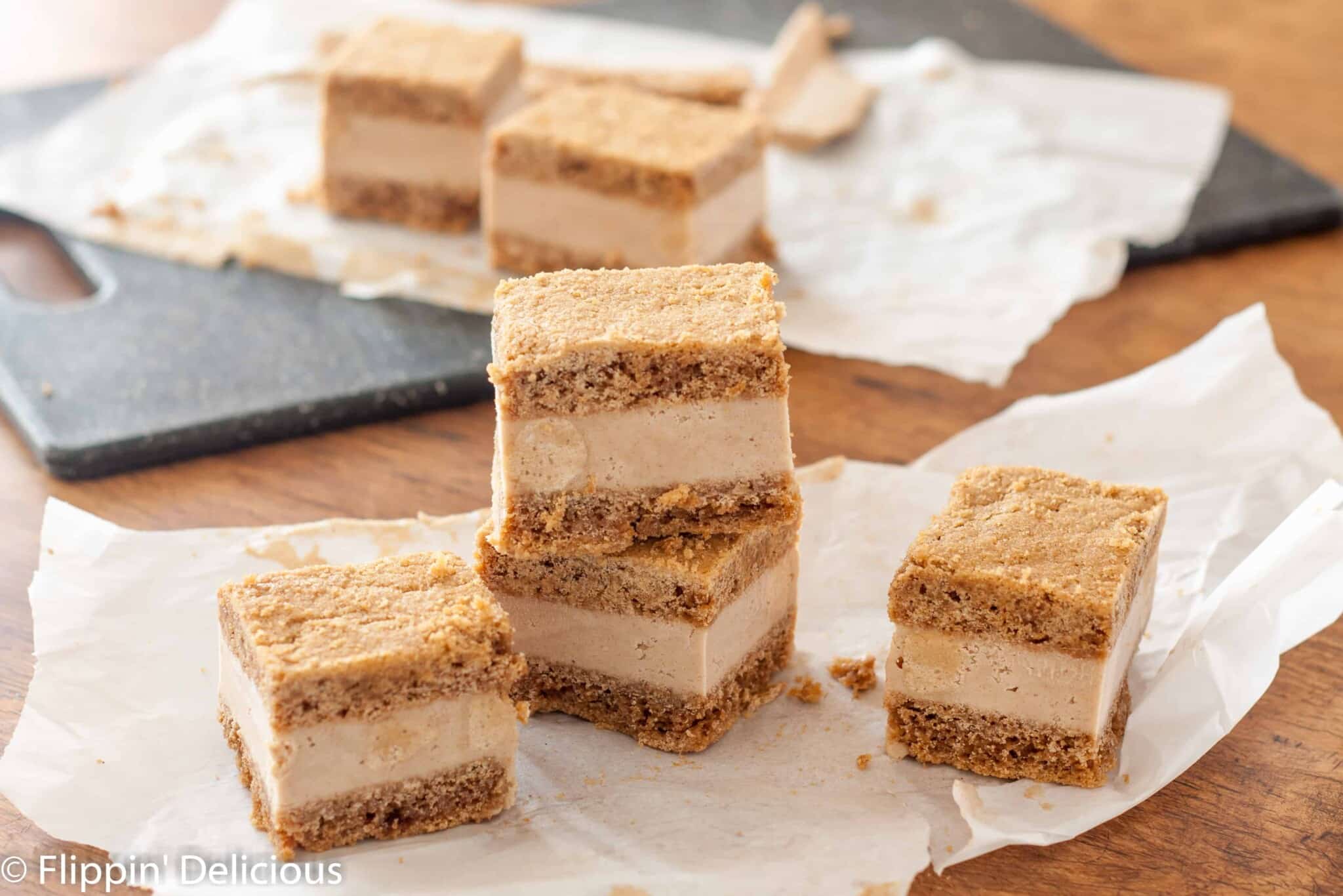 Vegan Snickerdoodle Blondie Ice Cream Sandwiches