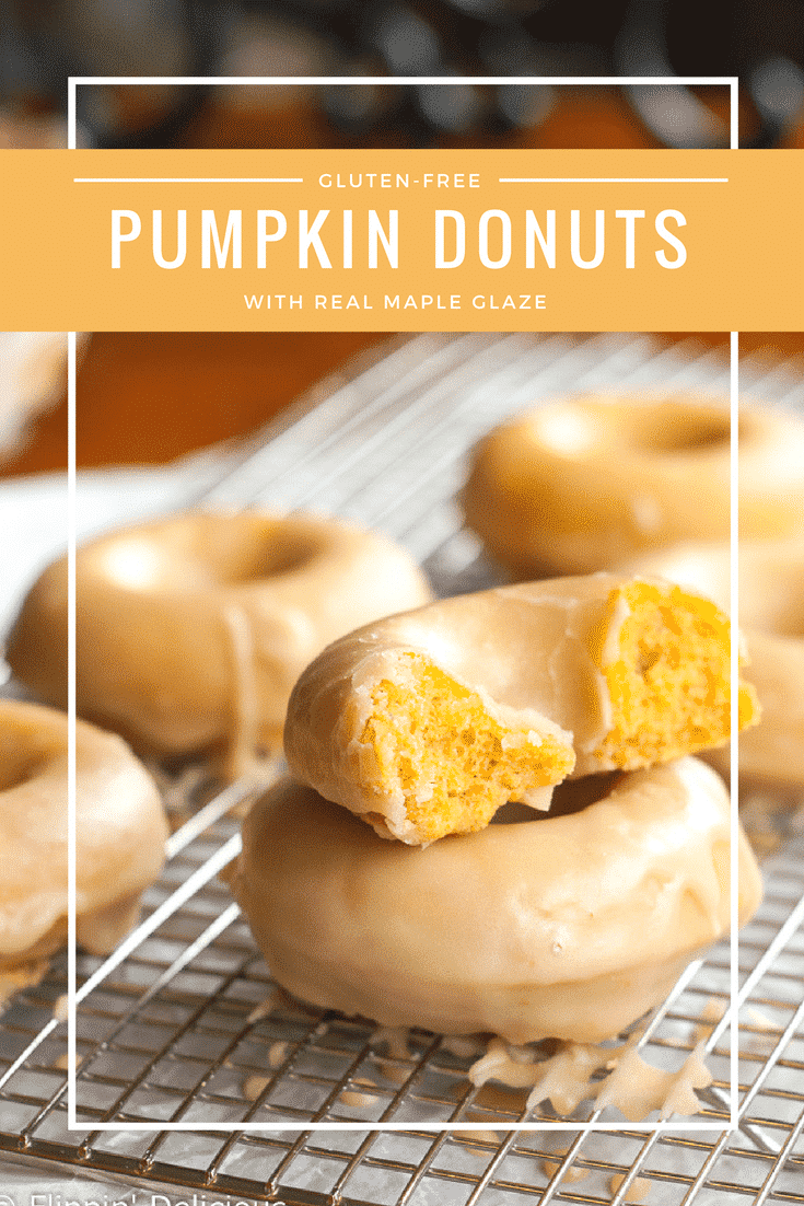 Tender gluten-free pumpkin donuts with maple glaze make the perfect allergy-friendly fall treat!