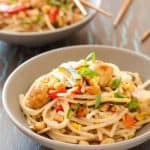 Gluten-free Pad Thai has a light, zesty sauce. It’s a quick, ethnic weeknight meal.