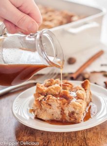 Gluten-Free Chai French Toast Casserole is easily made ahead and baked just before you are ready to enjoy it. The honey-butter sauce drizzled on top adds the perfect touch of sweetness.