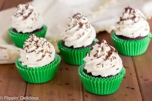 Gluten-Free Irish Cream Cupcakes are filled with Irish cream ganache, and topped with fluffy Irish cream whipped cream. The ultimate cupcake for any Irish cream lovin' leprechauns in your life!