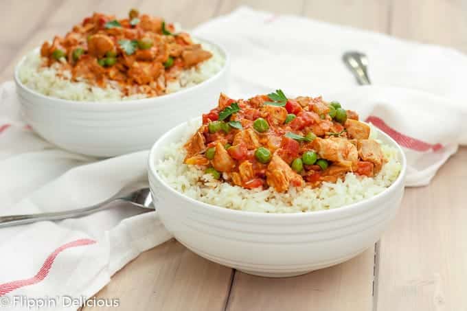 No-fuss Instant Pot Chicken Tikka Masala is a breeze to make on a busy weeknight. Naturally gluten free and dairy free, the entire family will enjoy it!