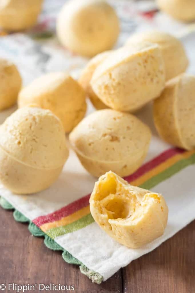 Make any dinner special with Dairy Free Brazilian Cheese Breads, also known as Pão de Queijo. Naturally gluten free and grain free, the batter is made in the blender and is ready in minutes making it the perfect addition to weeknight meals.