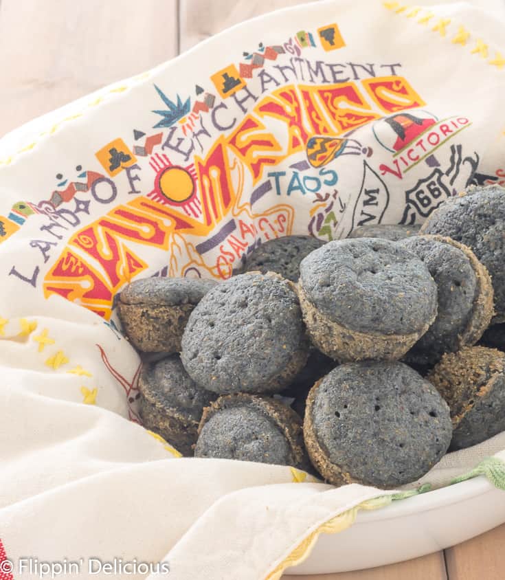 Easy gluten free blue corn muffins are sweet, tender, with a golden crust. Made WITHOUT all-purpose gluten free flour , and there is a dairy free option..