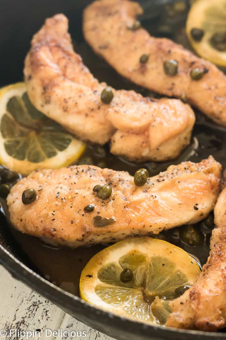 Classic Gluten Free Chicken Piccata makes a great weeknight meal, or easy at home date-night dinner. Crisp and golden buttery chicken in a light lemon butter sauce with capers, served with gluten-free pasta. Just like classic chicken piccata but made gluten-free.